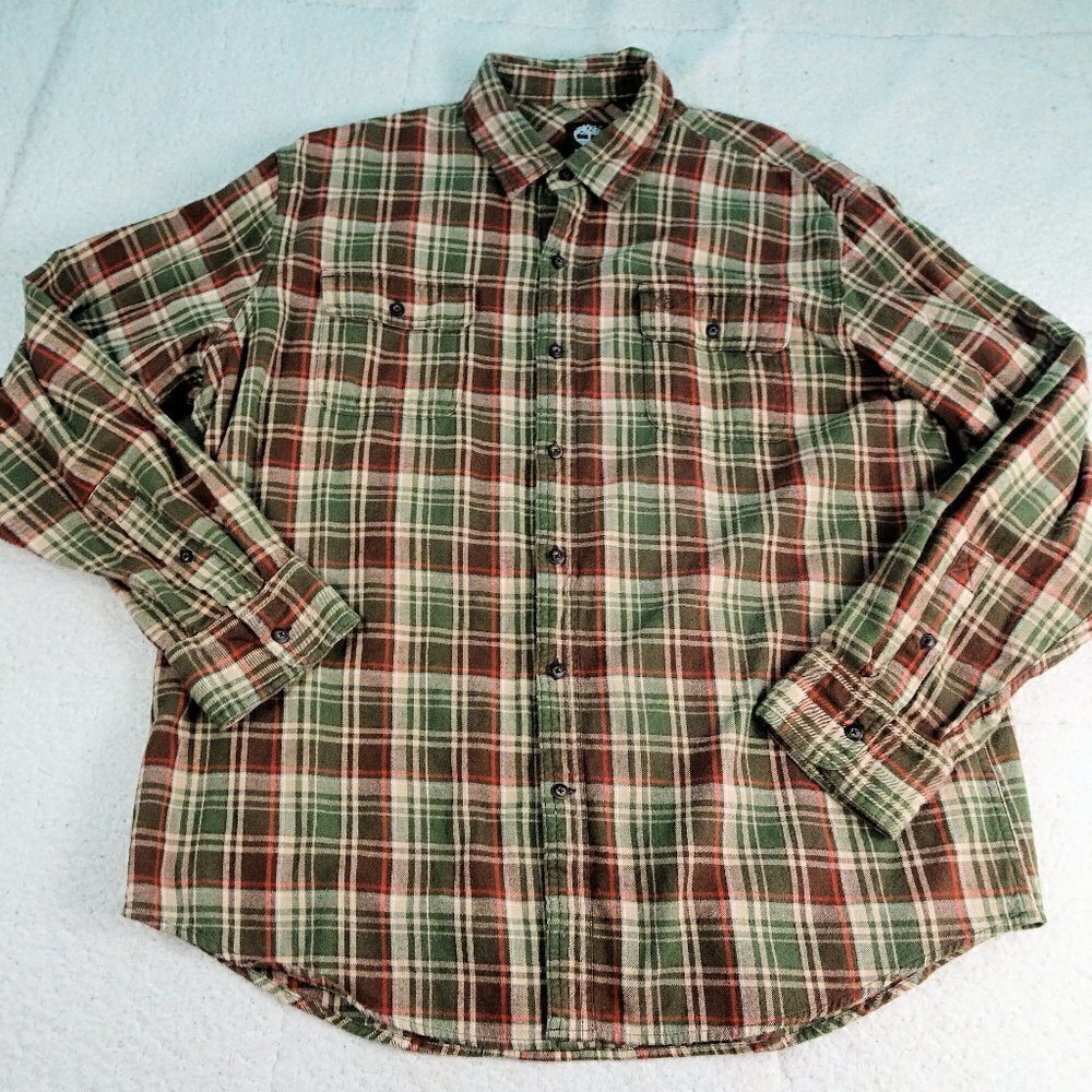 Timberland Tan/Brown L/S Bup Flannel Shirt X-Large